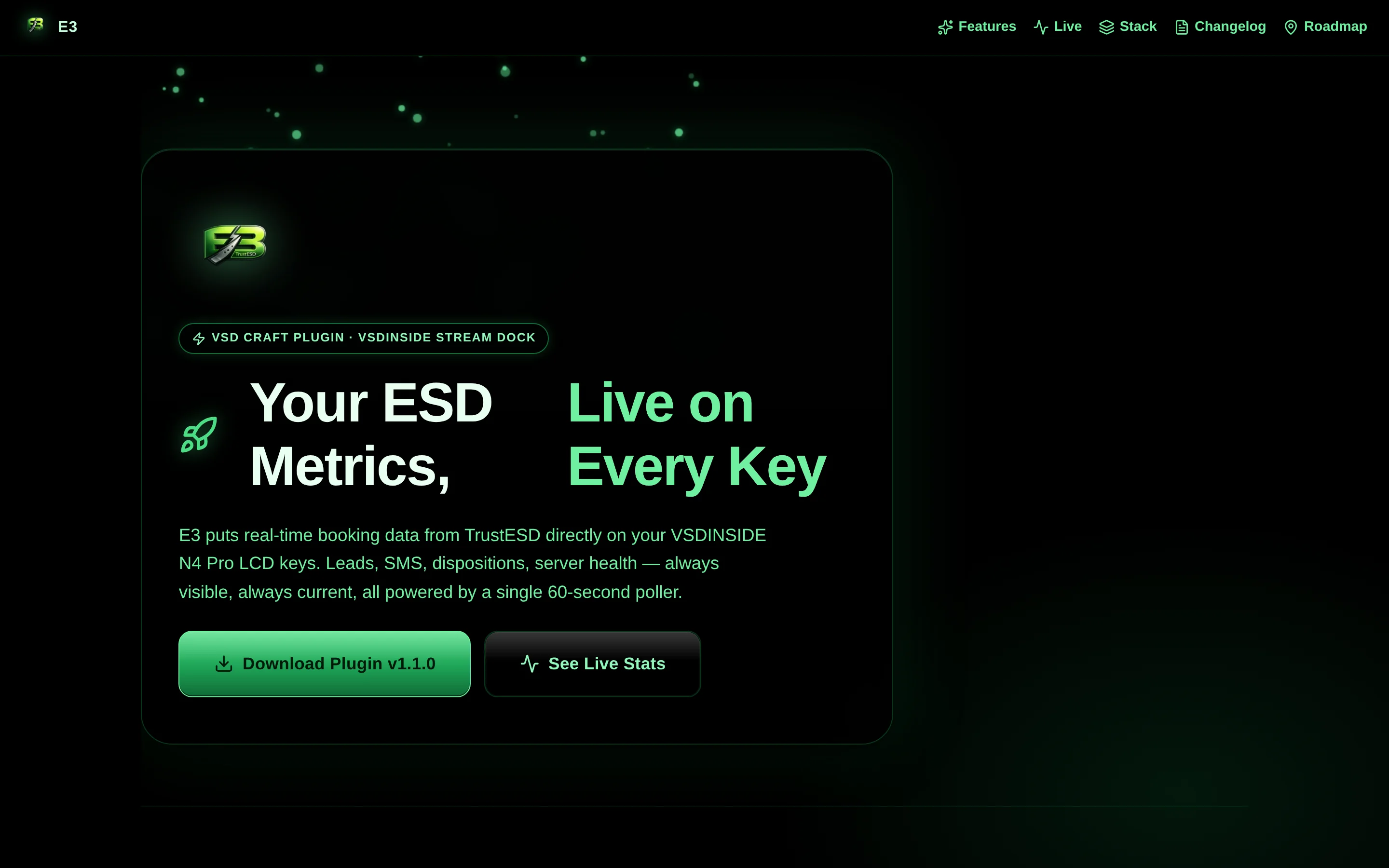 E3 — ESD metrics live on every key — VSD Craft plugin for the Stream Dock N4 Pro.