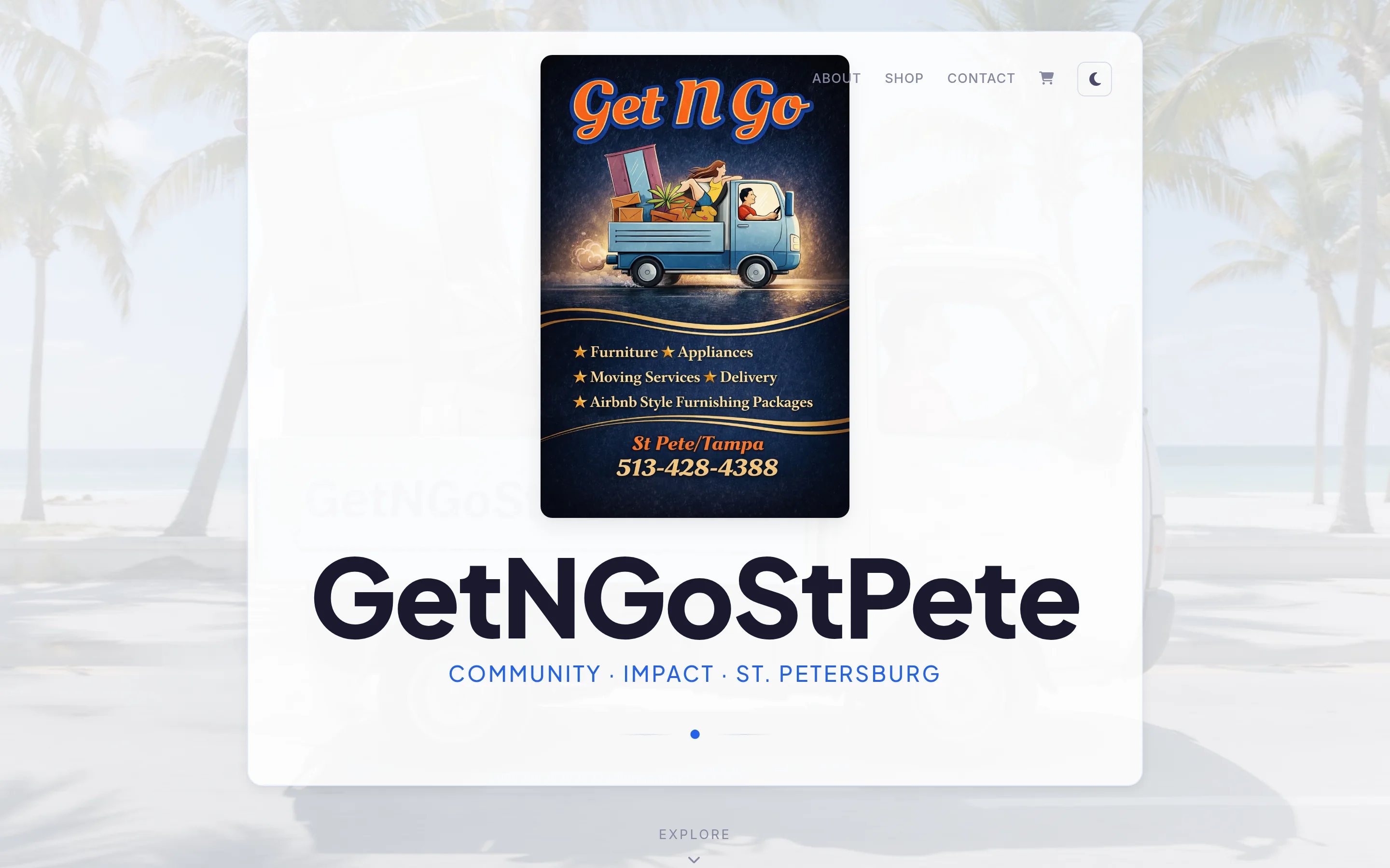 Get NGO St Pete — St. Petersburg community shop + interest-capture platform. Sales happen in person; the site does the catalog and the conversations.