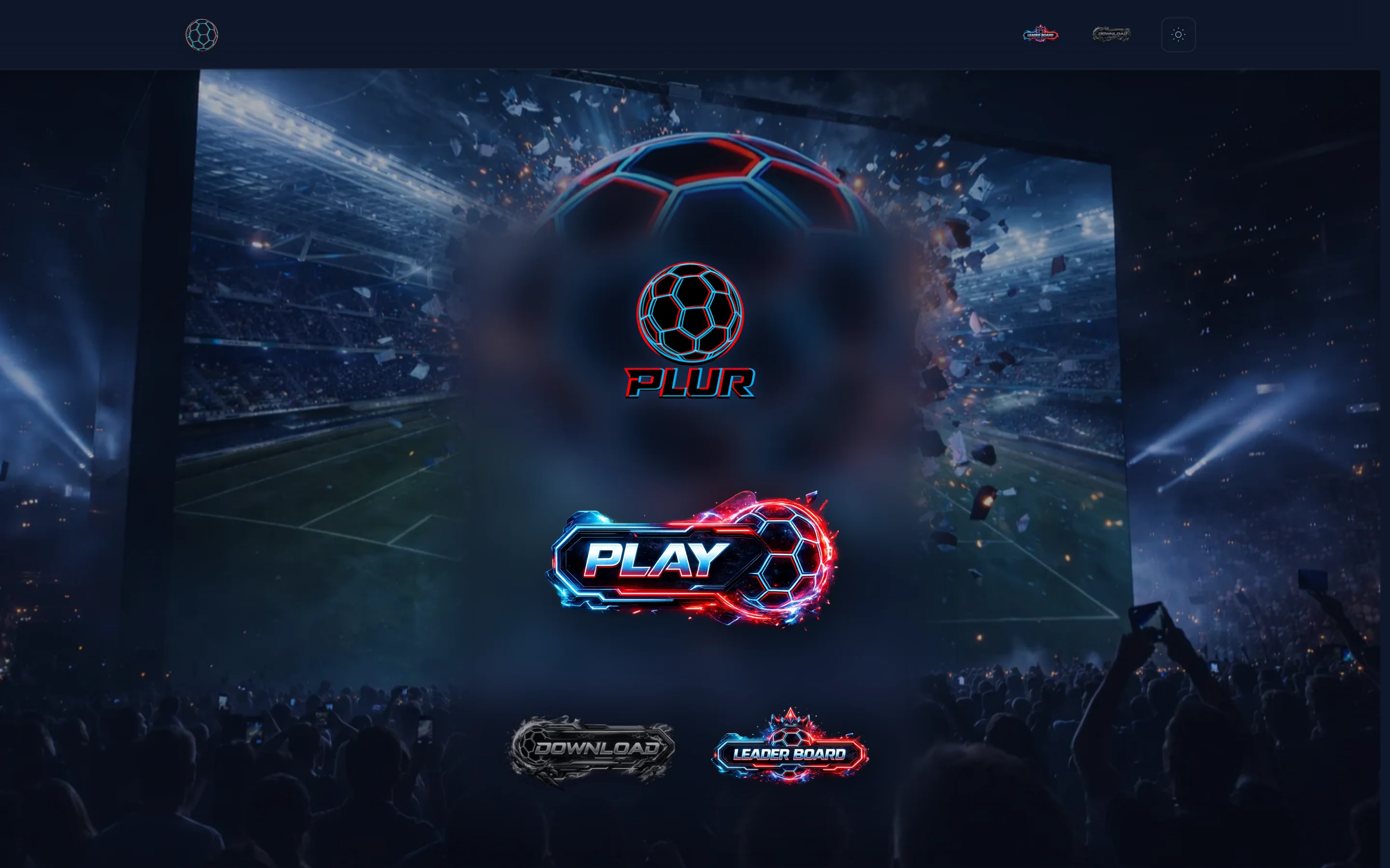 PLUR — Peace, Love, Unity, Roll — momentum-based 3D soccer-ball racer with a global leaderboard.