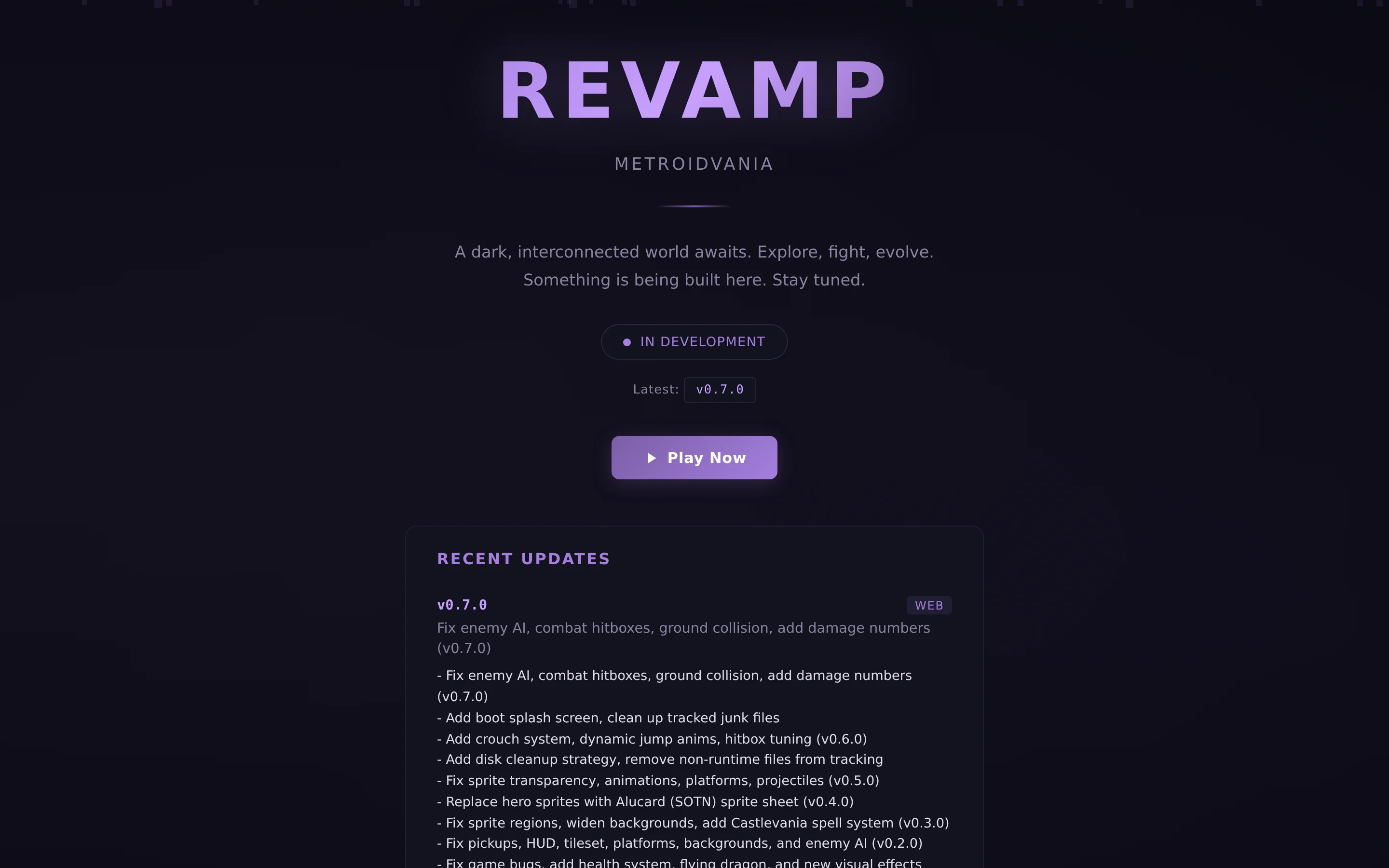 Revamp — A dark, interconnected world awaits. Explore, fight, evolve. — Metroidvania built in Godot 4.