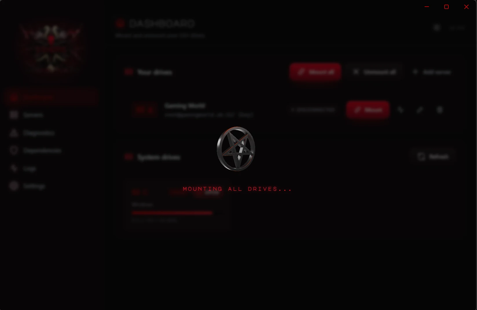 Loading overlay during mount
