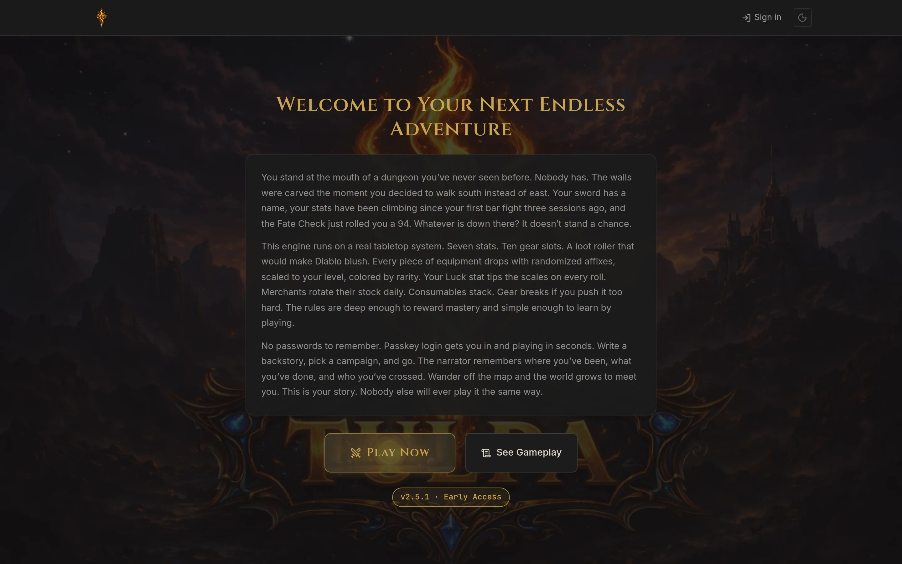 Tulpa — A text RPG where the world remembers every choice you make.