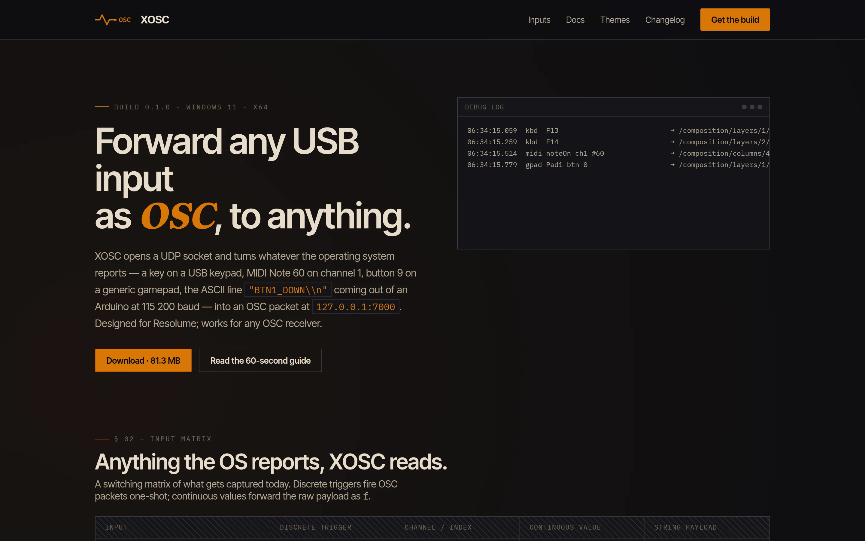 XOSC — Forward any USB input — keyboard, MIDI, gamepad, serial — as OSC, to anything.